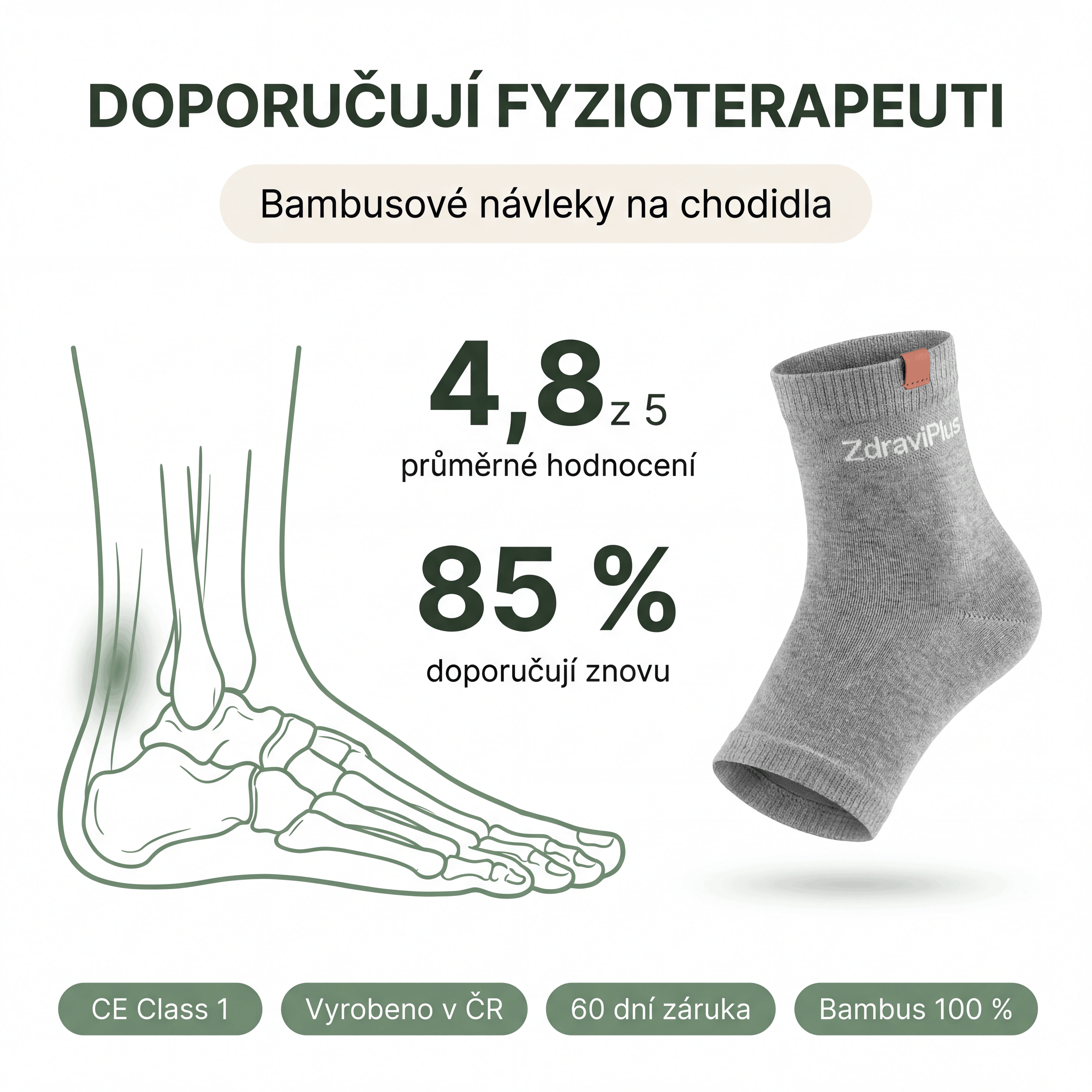 Bambusové návleky pro těžké nohy
